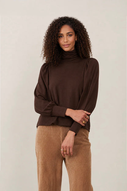 Pull col roulé Elycia - Chocolat