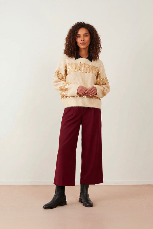 Pantalon Society - Rouge bordeaux