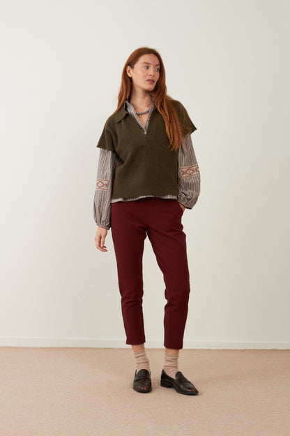 Pull manches courtes Motel - Kaki