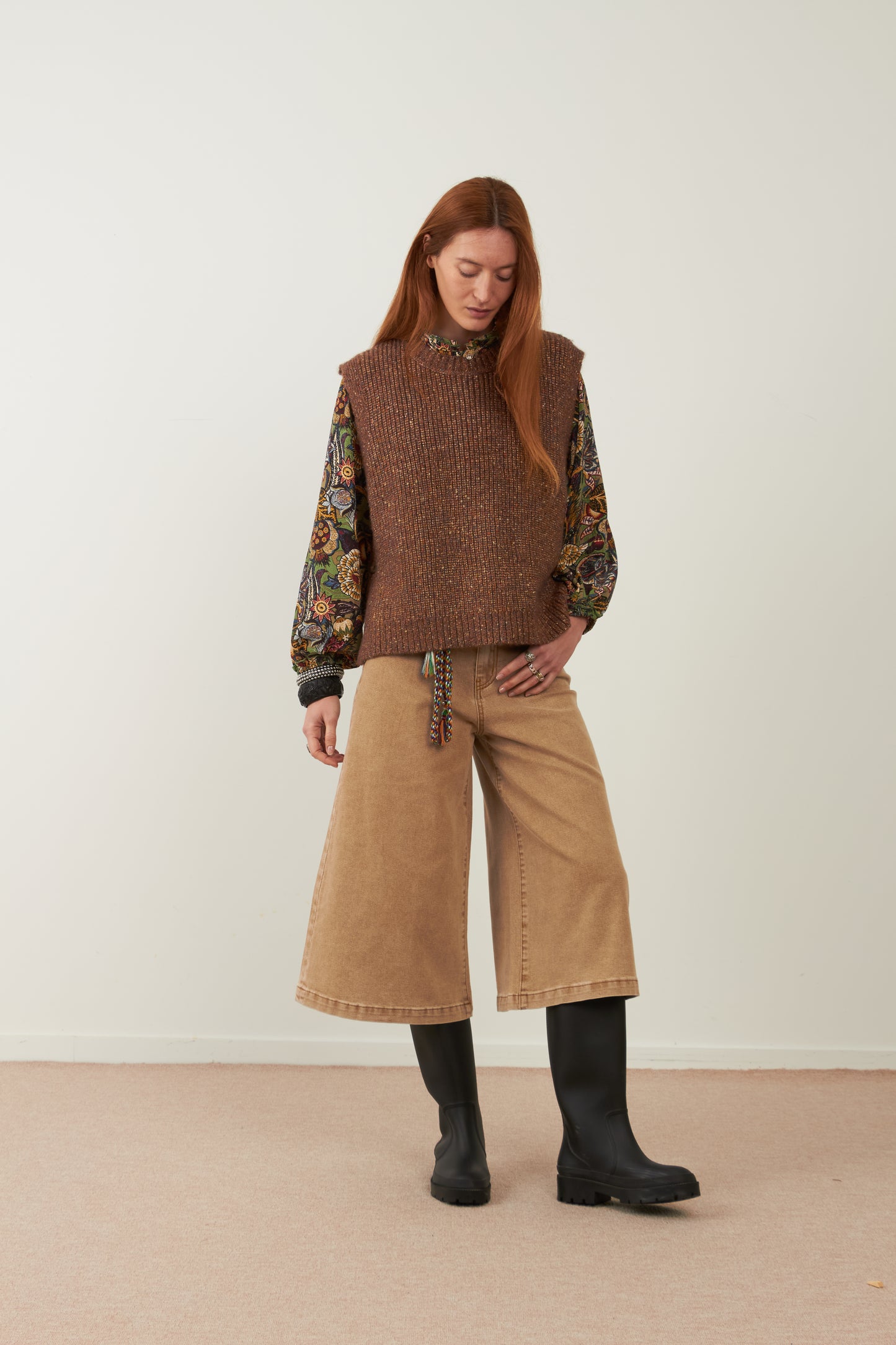 Pull sans manches Podium - Marron fil kaki