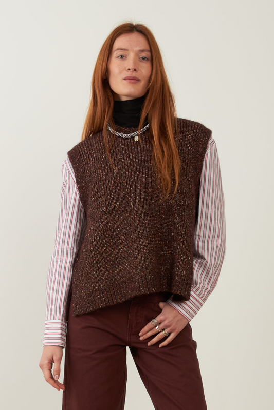 Pull sans manches Podium - Choco
