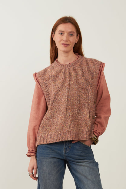 Pull sans manches Podium - Blush