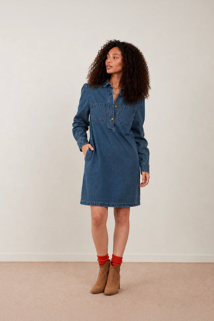 Robe courte Betty - Denim