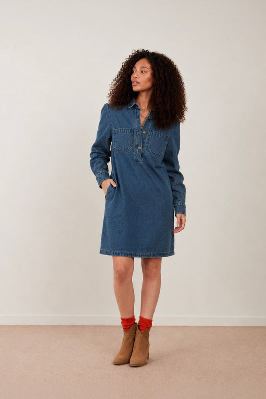 Robe courte Betty - Denim