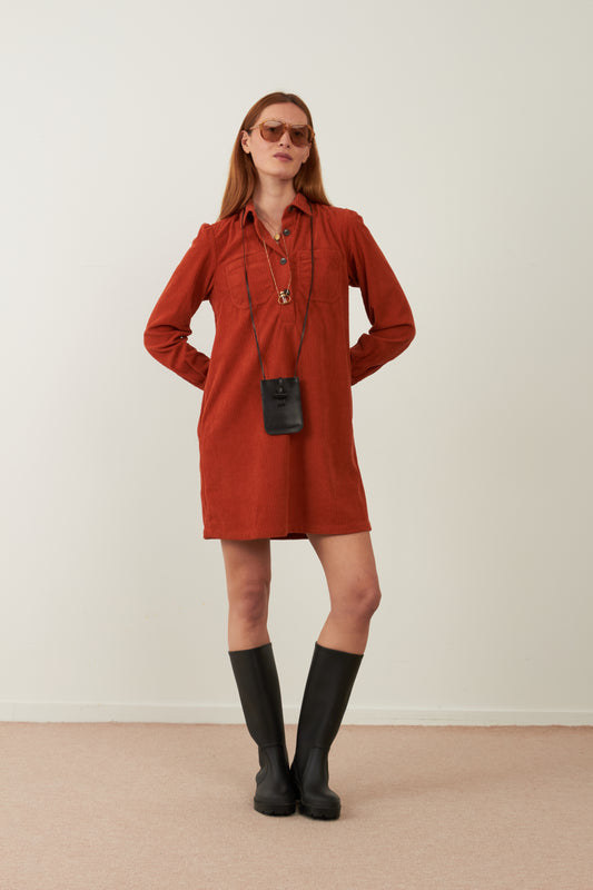 Robe courte Betty - Terracotta