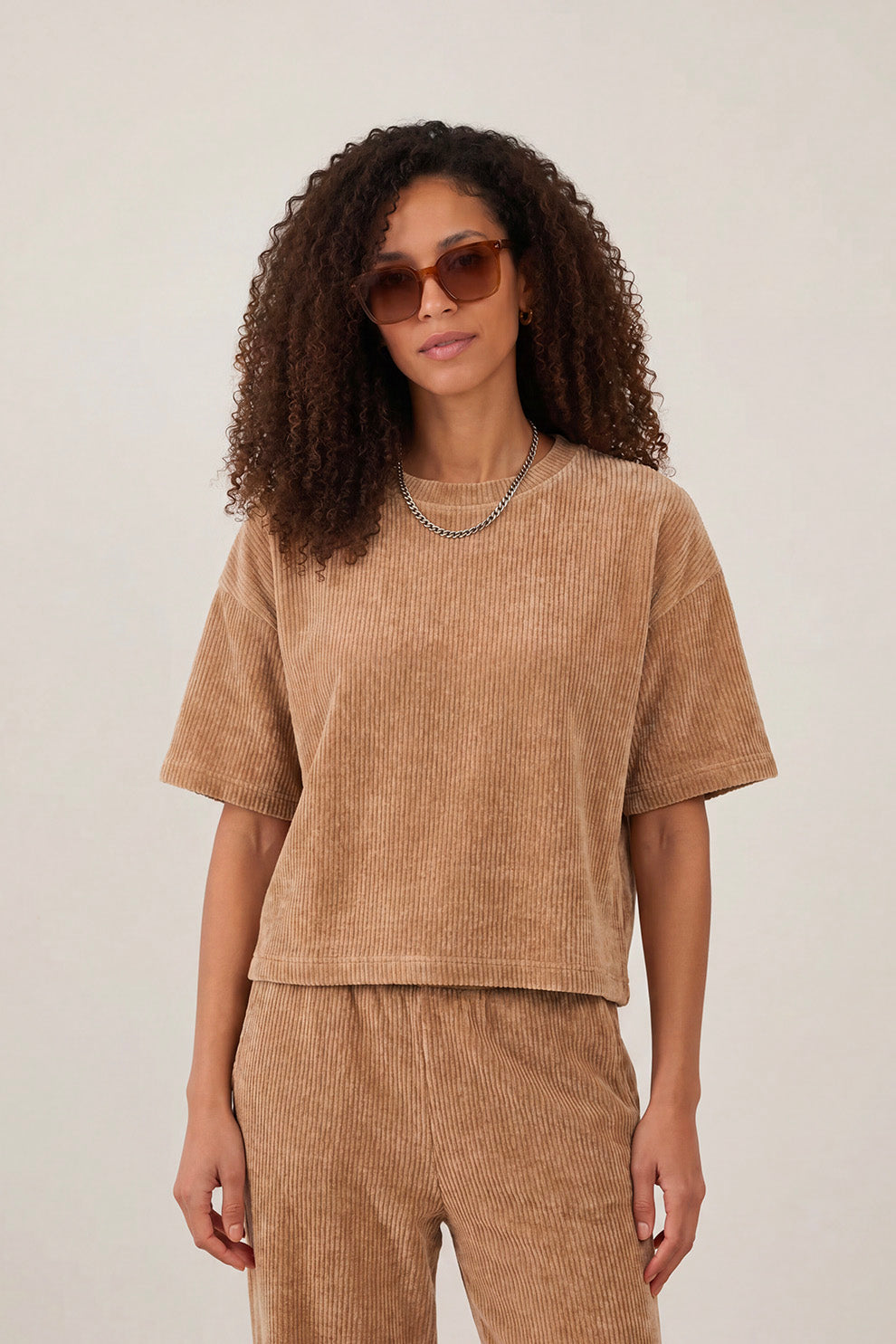 Top velours Softly - Beige